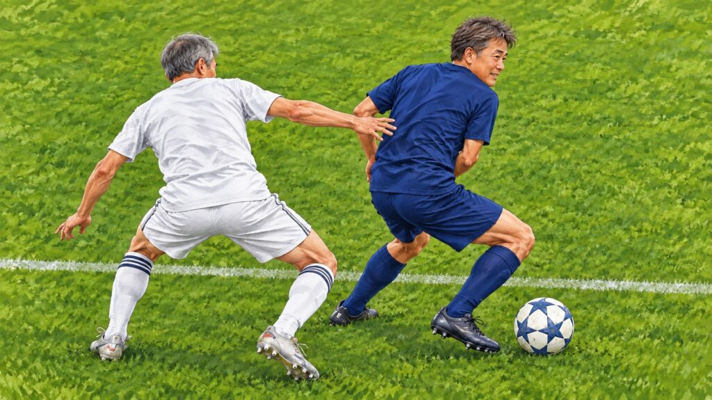 シニアサッカーのターン